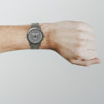 Marca Negra de Negócios no Relógio Masculino<br><div class="desc">O logotipo da sua empresa em fundo preto no relógio masculino. Acessório que você pode incluir em seus produtos de promocional, fornecer itens ou presentes aos seus clientes ou clientes para anunciar sua empresa ou promover sua marca. Observe personalizável que você pode colocar o logotipo de sua empresa para criar...</div>
