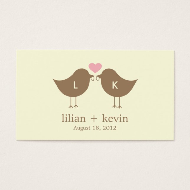 Marcações de Favoritos de Casamento de Aves do Mon (Frente)