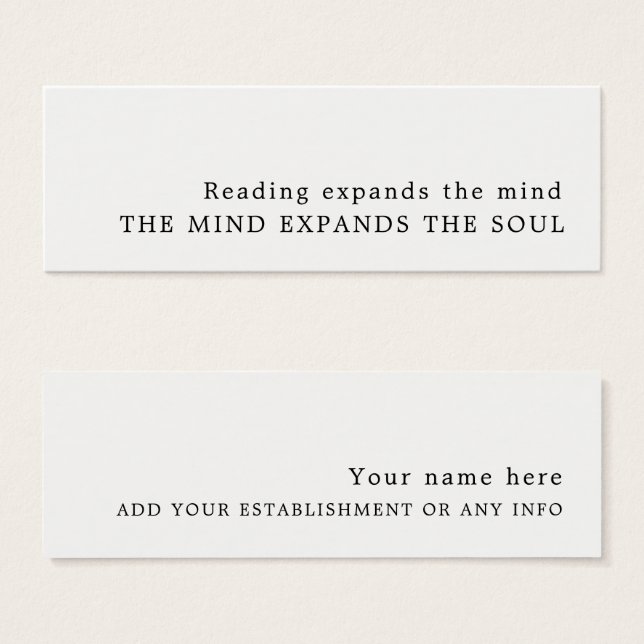 Marcador de Design simples (Frente & Verso)