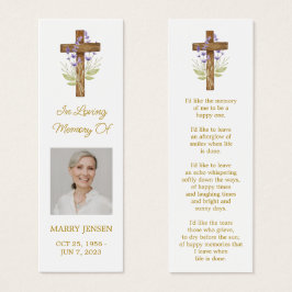 Marcador de Funeral de Foto da Cruz de Lavanda