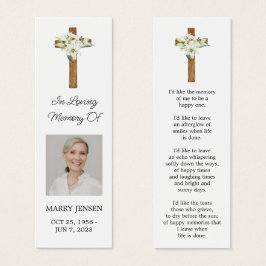 Marcador de Funeral Memorial de Foto de Lily Cross