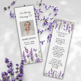 Marcador de Livro Floral de Lavanda Funeral Memori
