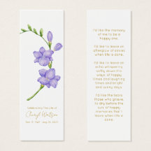 Marcador de Livro Memorial de Freesia Simples para