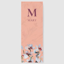 Marcador de Página Elegante de Aquarela com Flor S