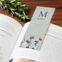 Marcador de Página Elegante de Sálvia de Flor Silv