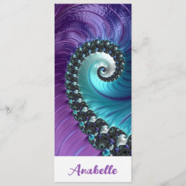 Marcador Fraco-Espiral abstrato Purple Turquoise
