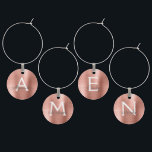 Marcador Para Taças De Vinho Dourado Monograma Moderno e Elegante Rosa Cor-de-r<br><div class="desc">Rosa Rosa Cor-de-rosa-rosa Dourada, Moderna e elegante Monograma, Mal-de-vidro metálico escovado, Manteiga-de-metal. Esses Cadernos de Vinho podem ser personalizados para incluir seu nome inicial e nome próprio. Os Gráficos de Vinho de Aço Inoxidável, de Faux, de Rosa, fazem um Chá de panela, uma Festa de aniversário ou um presente de...</div>