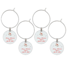 Marcador Para Taças De Vinho Feliz Natal Bells