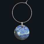 Marcador Para Taças De Vinho VAN GOGH Starry Night<br><div class="desc">"van gogh vincent",  noite estrelada,  "pintura famosa",  vintage,  estrelas,  céu,  "bela arte",  azul</div>