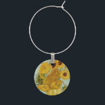 Marcador Para Taças De Vinho Vincent Van Gogh - Vase com Doze Girassóis<br><div class="desc">Vase com Doze girassóis / Vase avec douze tournesols - Vincent Van Gogh,  agosto de 1888 - Sunflower 1888 terceira versão (F456)</div>