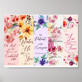 Marcadores cristãos com tema floral bonito Poster