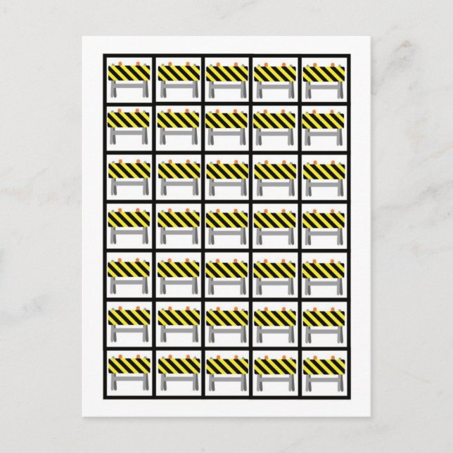 Marcadores de Cartão de Bingo Construção de Preto  (Frente)