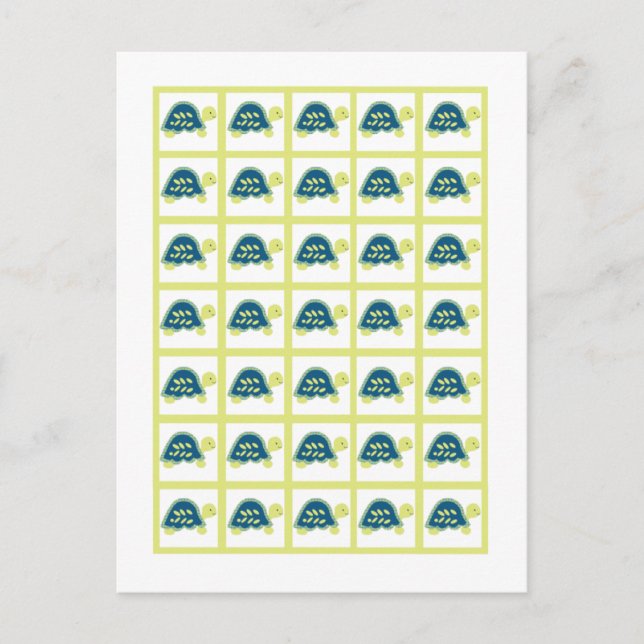 Marcadores de Cartão de Bingo Tartarugas Azuis (Frente)