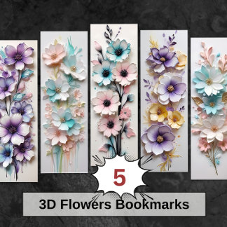 Marcadores de DIY Floral de Flores Bonito 3D