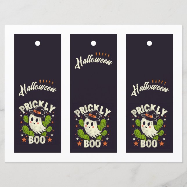Marcadores de página de cacto Prickly boo do Hallo (Frente)