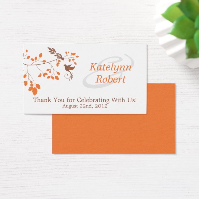 Marcas de Favor do Casamento de Romance Laranja (Mesa)