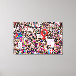 Marcha feminina Protestando Canvas Wall Art