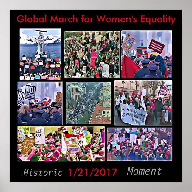 Marcha Global pela Poster da Igualdade entre Mulhe (Frente)