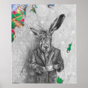 Marcha Hare Art March Hare Poster Wonderland Art