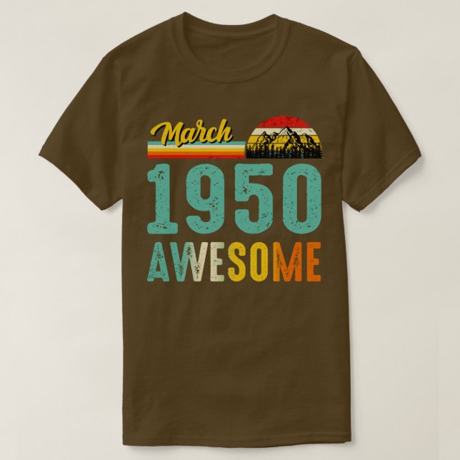 Março 1950 Camisa de Presente de Aniversário Vinta (Frente do Design)