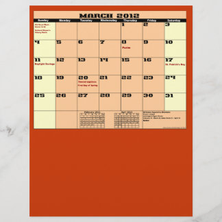 Março. Calendário 2012 Folheto Multipropósito de 1