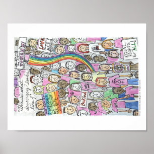 Março feminino - Poster de 11" x 8,5"