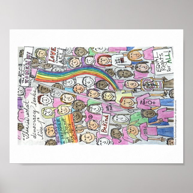 Março feminino - Poster de 11" x 8,5" (Frente)