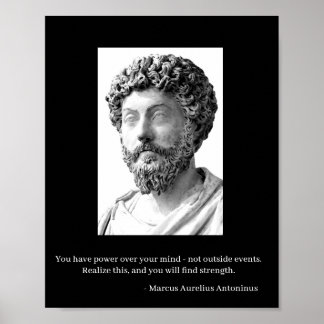 Marcus Aurelius Poster - Preto / Branco