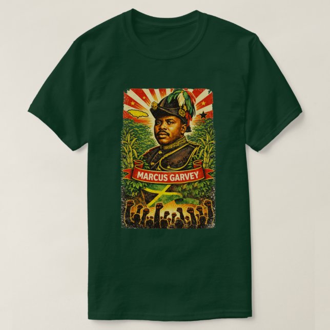 Marcus Garvey Pan-African Revolutionary T-Shirt (Frente do Design)