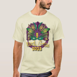 Mardi Gras 2025 - T-shirt de máscara (branca)