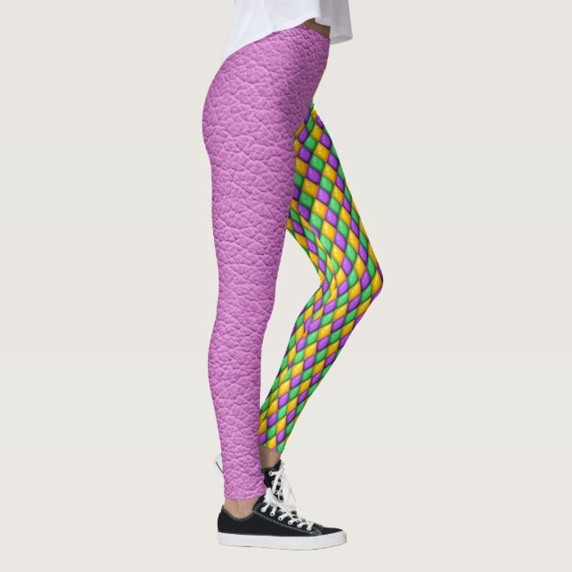 Mardi Gras 4 Diamantes Pop Leggings de Moda (Direita)