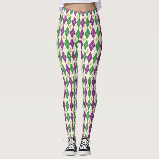 Mardi Gras Argyle Leggings (Frente)