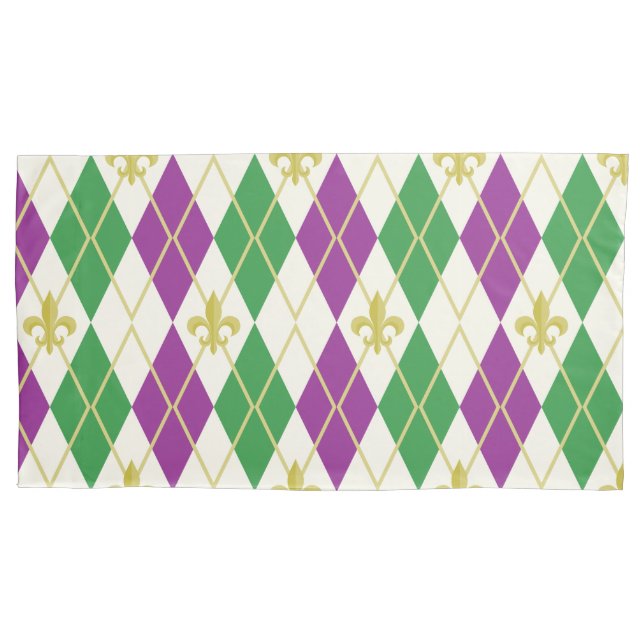 Mardi Gras Argyle Pillowcase (Frente)