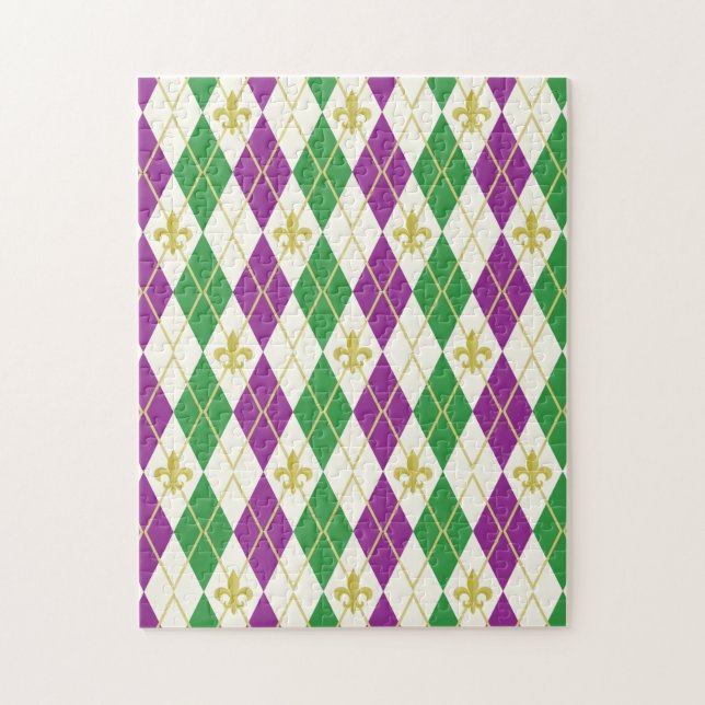 Mardi Gras Argyle Quebra-cabeça (Vertical)