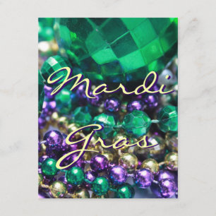 Mardi Gras Bead Joga Cartões De Festa De Convite 