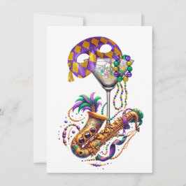 Mardi Gras - Convite de festas coquetel