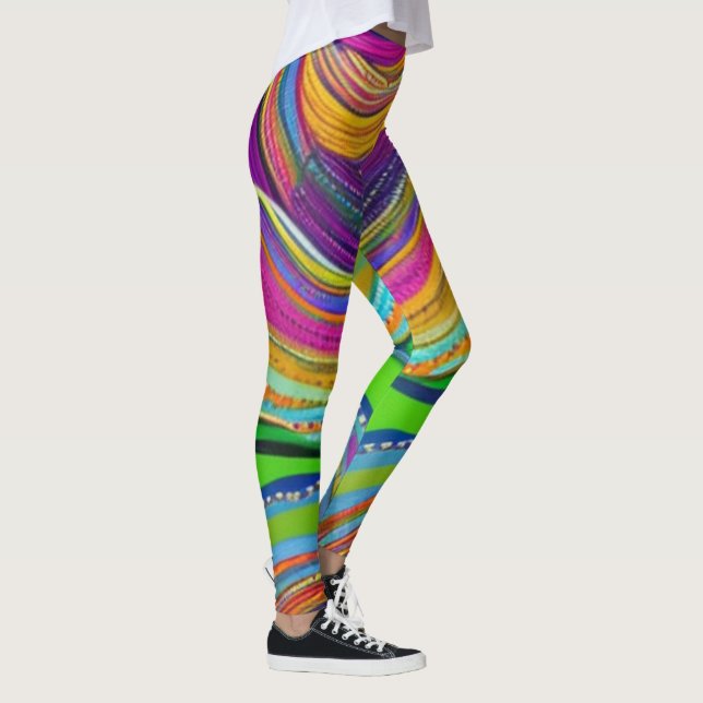 Mardi Gras cores com leggings miçangas (Direita)