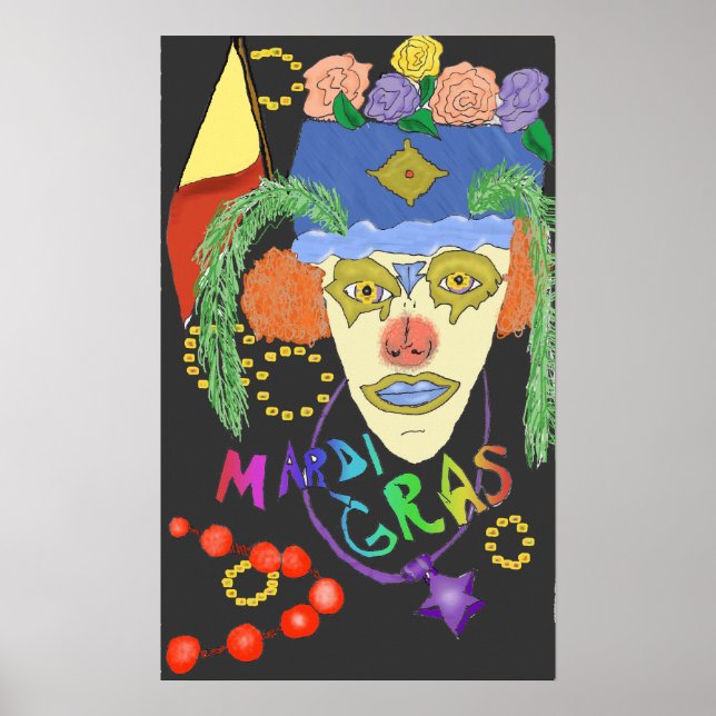 Mardi Gras Design 1 Poster (Frente)