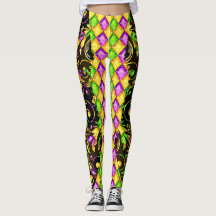 Mardi Gras Diamantes Pop Leggings de Moda