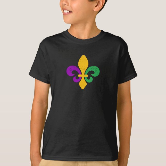 Mardi Gras Fleur De Lis T-Shirt (Frente)
