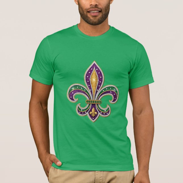 Mardi Gras Fleur de Lis T-Shirt (Frente)