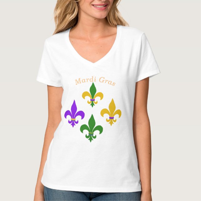 Mardi Gras Fleur de Lis T-Shirt (Frente)