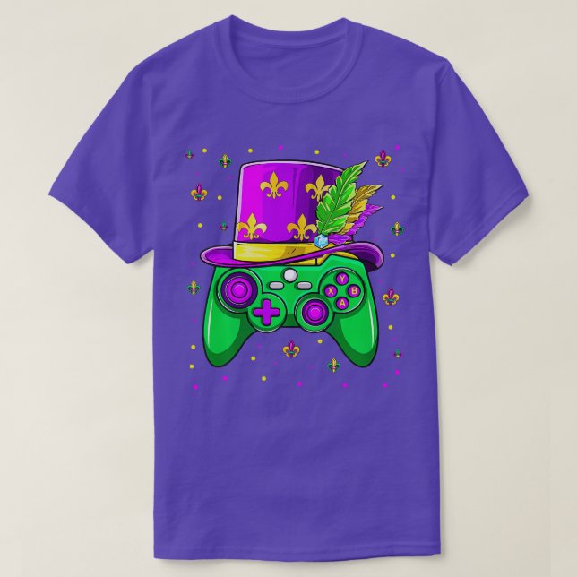 Mardi Gras Gamer Toddler Kids jogando camisa (Frente do Design)