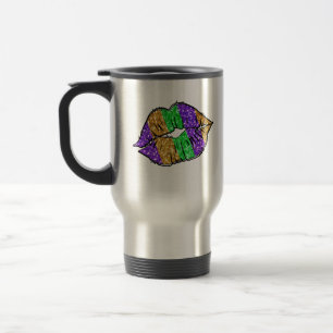 Mardi Gras Kiss Caneca de viagem