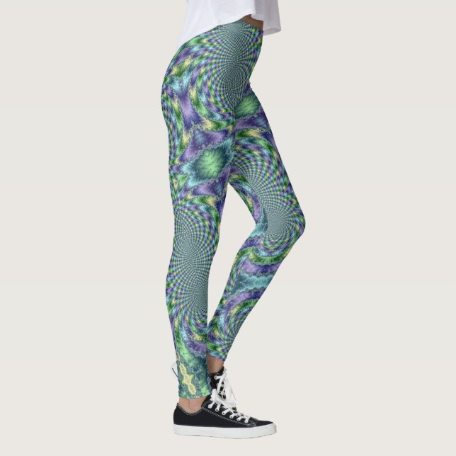 Mardi Gras Leggings Dourado Preto Roxo Verde (Direita)