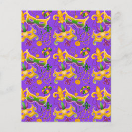 Mardi Gras Mask Fleur de Lis Miçanga King Cake