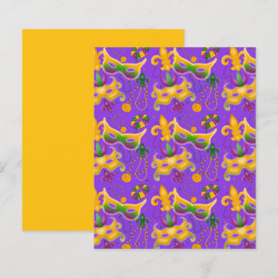 Mardi Gras Mask Fleur de Lis Miçanga King Cake