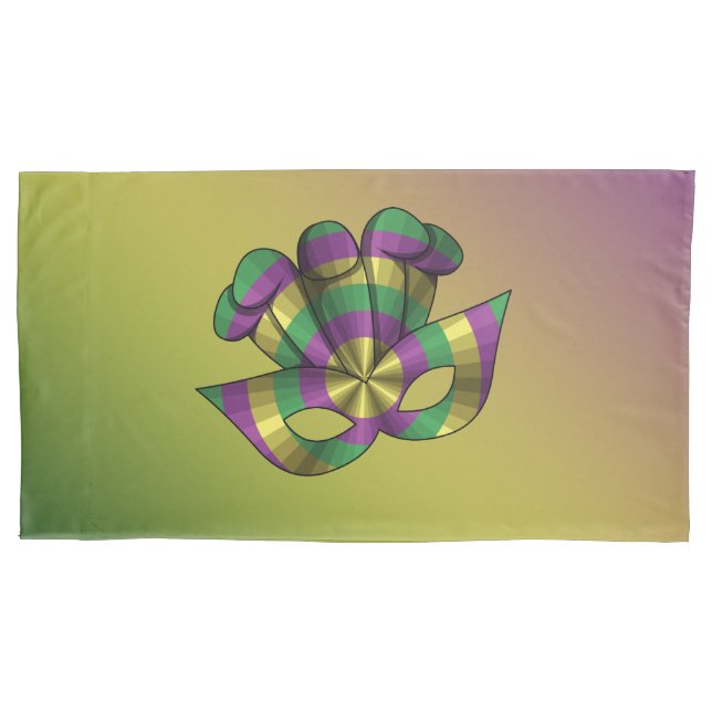 Mardi Gras Mask Pillowcase (Frente)