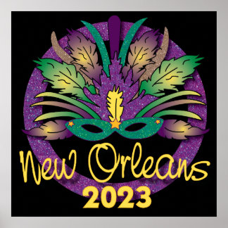 Mardi Gras Mask Poster - 2023 - Nova Orleans