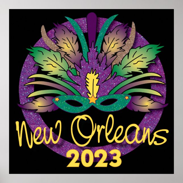 Mardi Gras Mask Poster - 2023 - Nova Orleans (Frente)